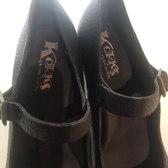 Korks women brown leather wedge heel NWB size 8 - Picture 7 of 8